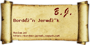 Bordán Jermák névjegykártya